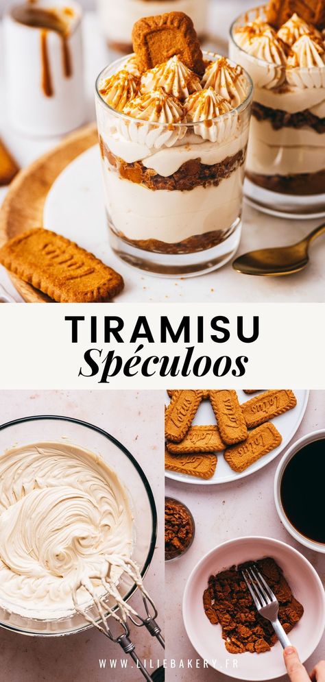 Un dessert gourmand et sans cuisson : le Tiramisu spéculoos ! Un goût riche, une texture fondante pour ce tiramisu mascarpone aux biscuits spéculoos et café (sans oeuf). Une recette simple et rapide à préparer à la maison… Tiramisu Mascarpone, Dessert Mascarpone, Dessert Leger, Mascarpone Dessert, Dessert Simple, Beignets, Flan, Easy Desserts, Sweet Recipes