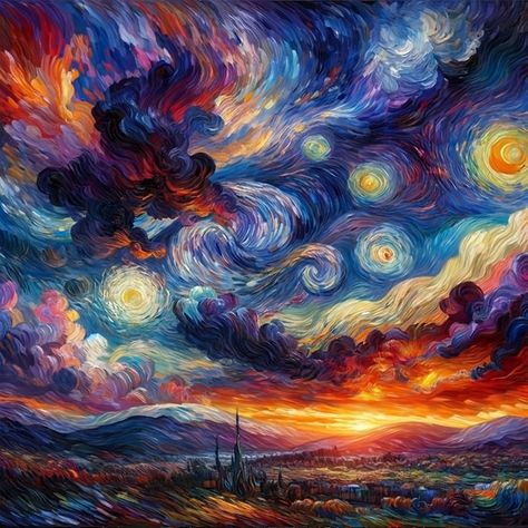 Van Gogh Painting Ideas, Star Painting Aesthetic, Van Gogh Inspired Art, Van Gogh Aesthetic, Arte Van Gogh, Van Gogh Art, Arte Inspo, 판타지 아트, Dreamy Art