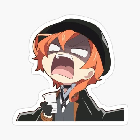 Chuuya Sticker, Chibi Girl Drawings, Bond Paper Design, Anime Lineart, Pencil Drawings Easy, Chibi Girl, Stray Dogs Anime, Anime Stickers, Dog Stickers