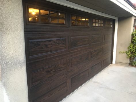 CHI Walnut, Color Garage Door Installed In Irvine - CityScape Garage Doors Chi Garage Doors, Brown Garage Door, Metal Garage Doors, Tan House, Garage Diy, Overhead Garage Door, Wood Garage Doors, Garage Door Repair, Living Room Design Inspiration