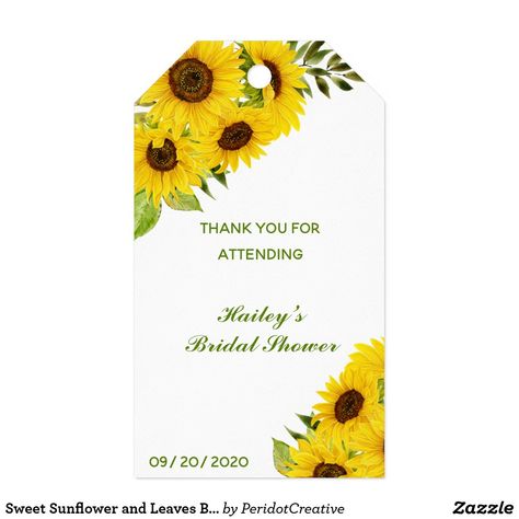 Free Printable Business Cards, Bridal Shower Gift Tags, Sunflower Wedding Favors, Sunflower Bridal Shower, Printable Business, Elegant Bridal Shower, Printable Business Cards, Personalized Gift Tags, Wedding Favor Tags