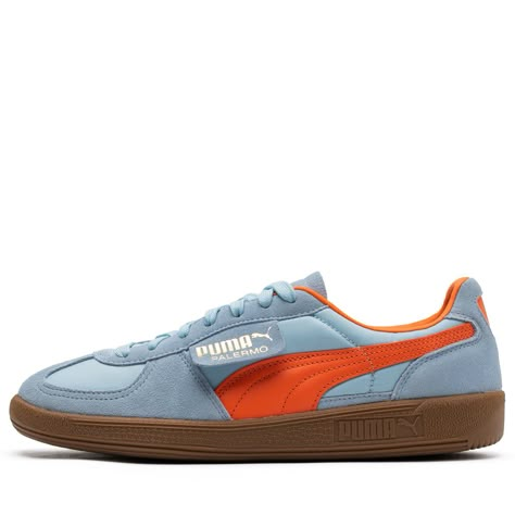 Puma Palermo OG - Sky/Cayenne Pepper Palermo Puma, Feet Warmers, Puma Clyde, Puma Palermo, Cool Sneakers, Shoe Wishlist, Womens Air Jordans, Cayenne Pepper, Latest Sneakers