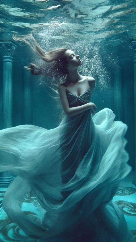 I will create custom concept art using midjourney ai Underwater Hair, Girl Under Water, Underwater Drawing, Underwater Photoshoot, Water Fashion, Sea Drawing, Sea Dress, Underwater Painting, Water Aesthetic