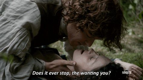 And then he spins her around, and is about to go for it, when she’s like um, and spins herself Outlander Gifs, James Fraser Outlander, Outlander Quotes, Outlander Season 1, Outlander Tv Series, Jamie Fraser Outlander, Claire Fraser, Outlander Book, Outlander Tv