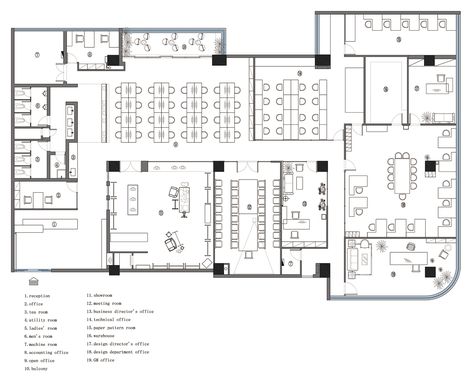 OU ALLIN Clothing Offices – Shenzen Office Building Plans, Office Layout Plan, Public Library Design, Graphic Design Office, Office Space Planning, Restaurant Plan, Office Floor Plan, Interior Design Office, Architecture Design Process