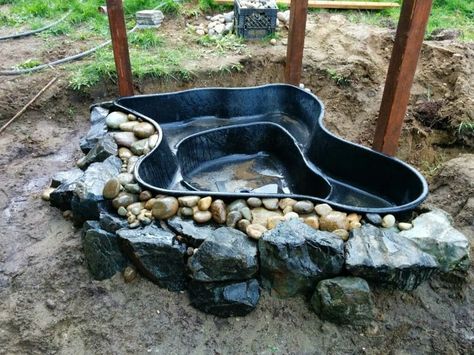 Pond For Ducks, Duck House Diy, Preformed Pond Liner, Preformed Pond, Large Chicken Coop Plans, Fish Ponds Backyard, Diy Ponds Backyard, How To Raise Chickens, Backyard Chicken Farming