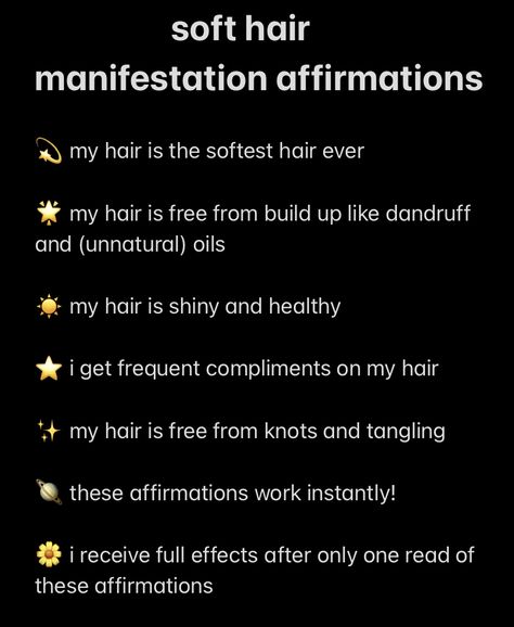 Hair Subliminal, Thick Hair Affirmations, Desired Hair Affirmations, Natural Beauty Affirmations, Hair Manifestation, Straight Hair Affirmations, Affirmations For Long Hair, Good Hair Affirmations, Subliminal Results Skin