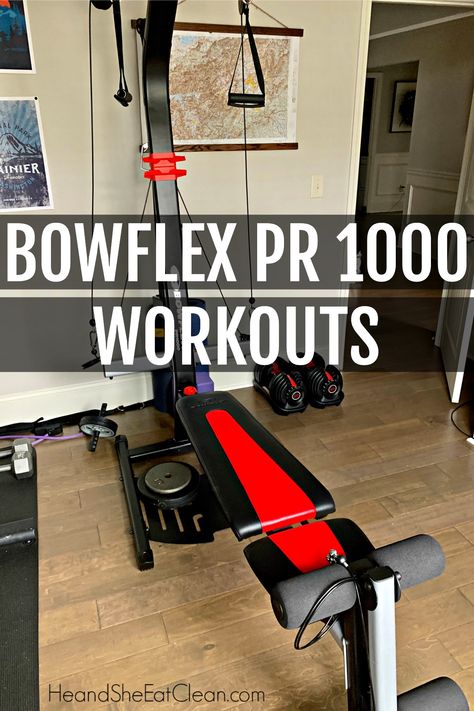 Use these workouts (with video!) to make the most of your time on the Bowflex PR 1000 Home Gym #homegym #fitness #exercise #heandsheeatclean #workout Boflex Workouts, Bowflex Workout Plan, Bowflex Workout Routine, Bow Flex, Bowflex Blaze, Bowflex Max Trainer, Bowflex Workout, Beginner Workout At Home, Workout List