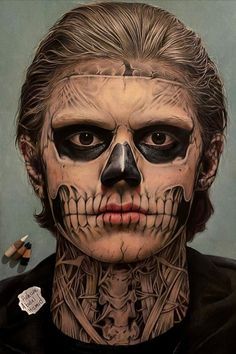 Mickey Mouse Couple, Couple Tattoo Design, American Horror Story Costumes, Evan Peters American Horror Story, Holloween Makeup, Skeleton Makeup, Halloween Makeup Pretty, Couple Tattoo, Beauty And Makeup