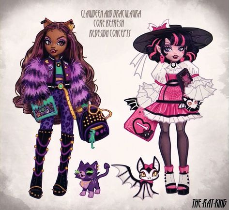 Monster High Draculaura Redesign, Monster High G3 Restyle, The Rat King, Doll Restyle, New Monster High, Monster High School, Monster High Doll Clothes, Rat King, Arte Monster High