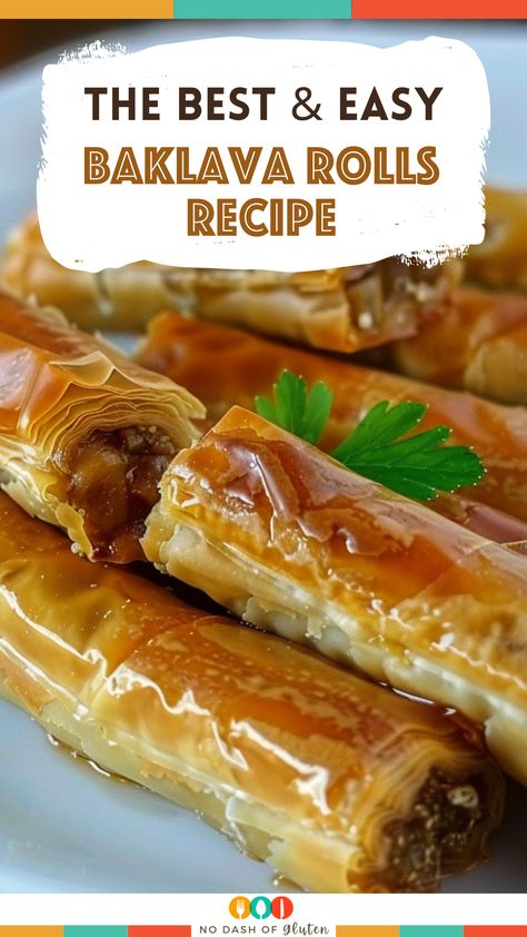 Baklava Rolls Phyllo Dough, Easy Baklava Recipe Simple, Recipes With Phyllo Pastry, Baklava Rolls Recipes, Desserts With Phyllo Dough, Phyllo Dough Recipes Dinner, Easy Phyllo Dough Recipes, Phyllo Dough Recipes Dessert, Phyllo Desserts