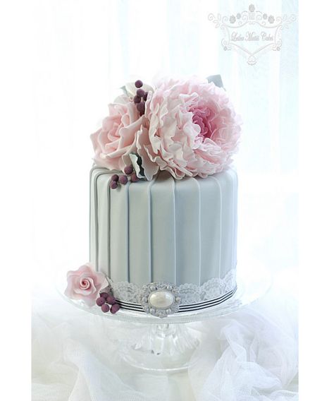 Cake With Peonies, Peony Cake, Single Tier Cake, Pretty Wedding Cakes, Dad Birthday Cakes, Pretty Cake, Birthday Cake With Flowers, Amazing Wedding Cakes, Cake Lover