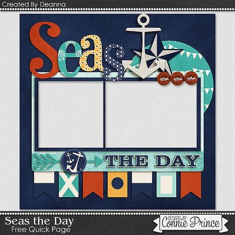 free quick page seas the day Scrapbooking Alaska, Ctmh Scrapbooking Layouts, Cruise Scrapbook Pages, Summer Scrapbook Layouts, Beach Scrapbook, Beach Scrapbook Layouts, Scrapbooking Layouts Travel, Cruise Scrapbook, Travel Scrapbook Pages