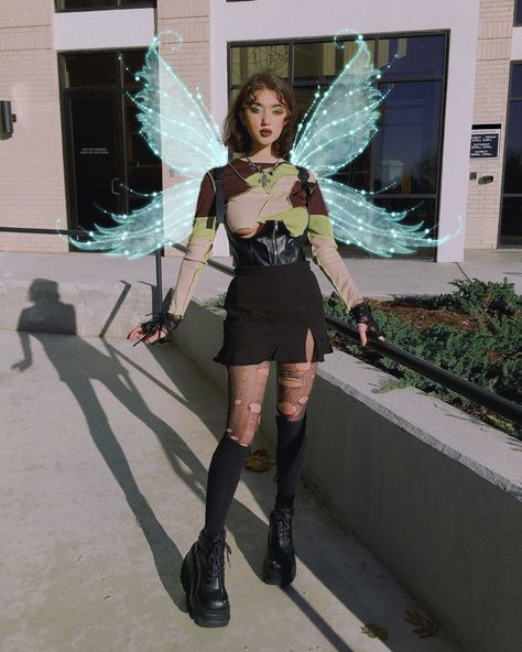 #fairy #fairycore #alternative #ootd #demonia Coven Costume, Fairy Punk, Punk Fairy, Goth Fairy, Fairy Aesthetic, Punk Goth, Coven, Fairy Core, Larp