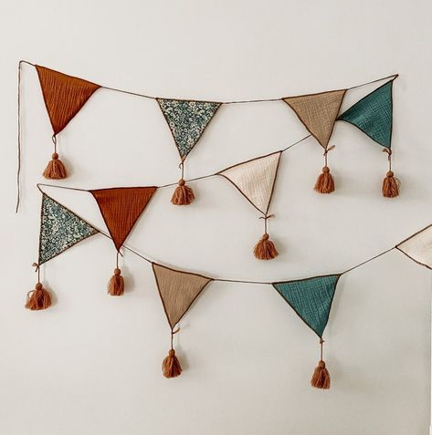 Sage Woodland Nursery, Neutral Bunting, Bunting Ideas Unusual, Tassel Bunting, Sage Green Nursery, Boho Bunting, Canada Party, Bunting Ideas, Boho Garland