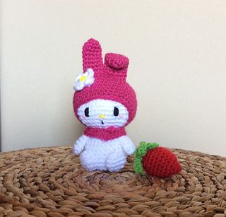 Ravelry: My Melody pattern by Mei Li Lee of amiguruMEI Crochet Sanrio Characters, My Melody Crochet Pattern, Crochet My Melody, My Melody Crochet, My Melody Pattern, Hello Kitty Crochet, Kawaii Crafts, Crochet Keychain, Little Twin Stars