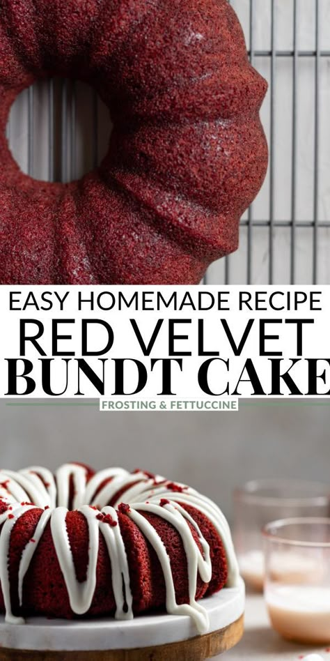 Red Velvet Cake Without Food Coloring, Red Velvet Bunt Cake, 1234 Cake, Red Velvet Cake Recipe Easy, Homemade Red Velvet Cake, Bunt Cake Recipe, Red Velvet Bundt, Red Velvet Cakes, Red Velvet Birthday Cake