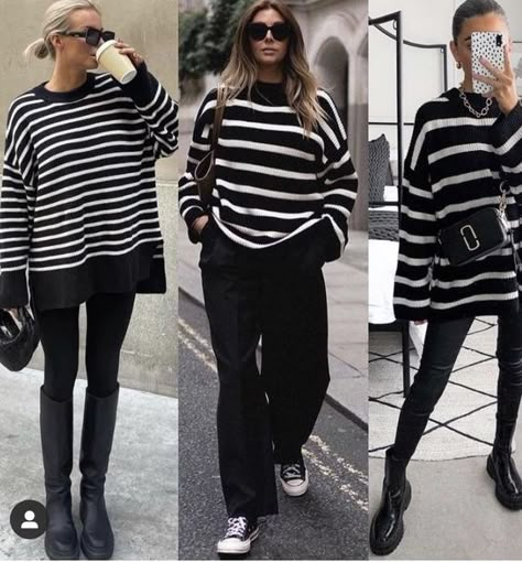 Striped Sweater Outfit, Minimal Closet, Winter Moodboard, Knit Sweater Outfit, Classic Style Outfits, Pullover Outfit, Stripe Outfits, Sweater Outfit, Autumn Style