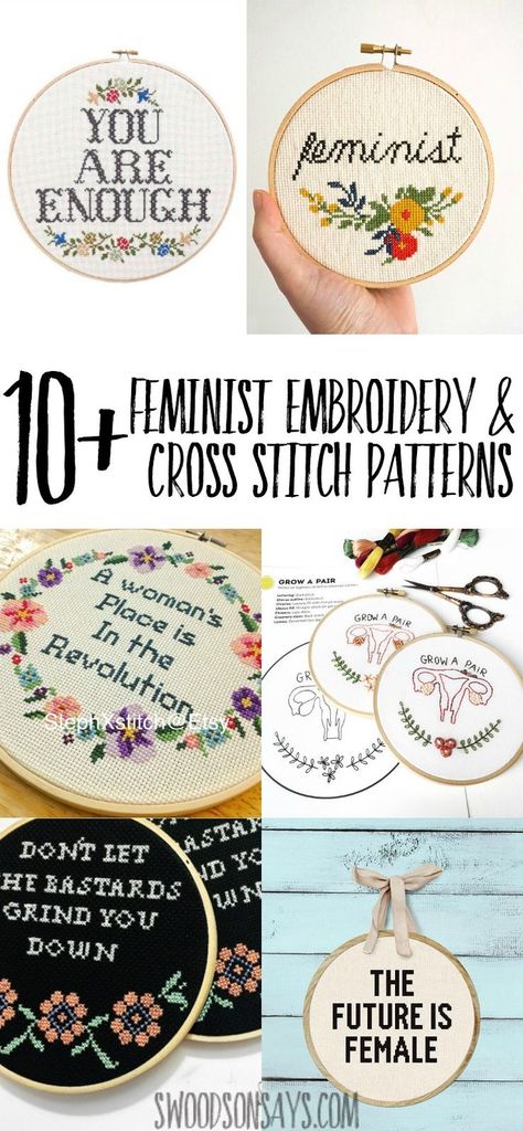 Looking for some subversive stitching? Check out these 10 feminist cross stitch and feminist embroidery patterns to stitch up as a gift or to hang on your wall. #feminist #embroidery #crossstitch #feminism #crafts Feminist Cross Stitch, Feminist Embroidery, Embroidery And Cross Stitch, Learn Embroidery, Needlework Patterns, Embroidery Cross, Embroidery Patterns Free, Hand Embroidery Stitches, Hang On