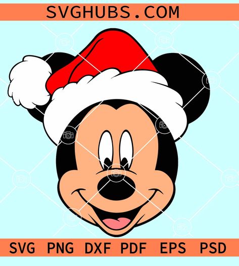 Mickey head with Santa hat SVG, mickey Christmas SVG, Disney Christmas SVG, Mickey Santa hat Svg, Christmas SVG file Disney Christmas Svg, Santa Hat Svg, Mickey Mouse Head, Mickey Christmas, Svg Disney, Mickey Head, Santa Face, Christmas Svg Files, Disney Christmas