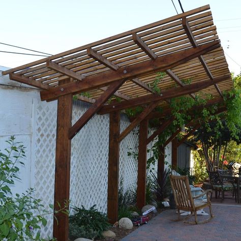 cantilever pation structures - Brave Search Outdoor Covered Patio, Backyard Shade, Backyard Privacy, Backyard Pavilion, Patio Shade, Backyard Pergola, Pergola Plans, Diy Pergola, Pergola Patio