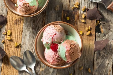 Spumoni Recipe: How to Make Spumoni Ice Cream - 2023 - MasterClass Spumoni Dessert, Neapolitan Desserts, Spumoni Ice Cream, Layered Ice Cream Cake, Pistachio Gelato, Italy Beach, Italian Ice Cream, Cherry Ice Cream, Neapolitan Ice Cream