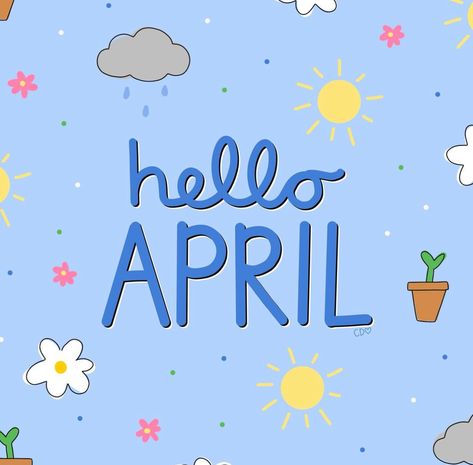 Hello April Wallpaper, April Wallpaper, Morale Boosters, Classroom Charts, Hello April, Hello March, School Craft, Neon Glow, Months Of The Year