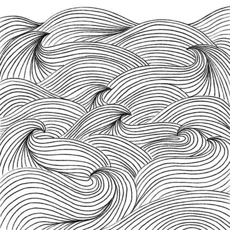 Doodle Art Flowers, Wave Tattoo, Muster Tattoos, Surfboard Art, May Designs, Waves Tattoo, Zen Doodle, Surf Art, Line Drawings