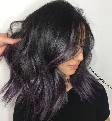 VANCOUVER HAIRSTYLIST on Instagram: “Smokey amethyst🔮  Products used : @joicointensity metallic purple & titanium silver 💜 . . . #btconeshot_colormelt17 #btconeshot_ombre17…” Low Maintenance Purple Hair, Violet Balayage Brunette, Lilac Balayage Brunettes, Smokey Lavender Hair, Amethyst Hair Color, Smokey Purple Hair, Grey Transition, Purple Grey Hair, Healthy Hair Colors