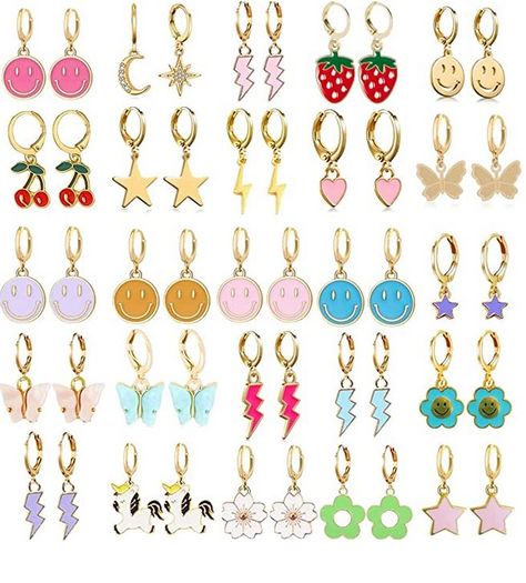 how cute are these y2k earrings?! such a fun aesthetic for the summer! Coquette Earrings, Preppy Earrings, Preppy Christmas Gifts, 2000s Jewelry, Vintage Indian Jewelry, Preppy Accessories, Y2k Earrings, Fun Aesthetic, Cute Pink Nails