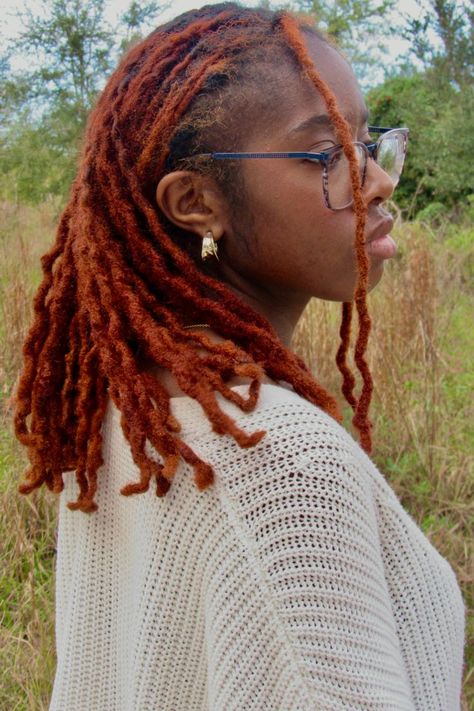 #black girl #locs #locjourney #ginger #photography #blackphotography #locstyles Locs Dyed, Ginger Hair Dyed, Cute Box Braids Hairstyles, Protective Hairstyles Braids, Hair Icon, Black Femininity, Natural Hair Styles Easy, Black Hair Care, Fancy Hairstyles