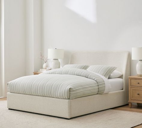 Layton Upholstered Bed | Pottery Barn Westin Heavenly Bed, Bed Queen, Bed Design Modern, Small Space Solutions, Outdoor Furniture Collections, Beds & Bed Frames, Full Bed, Upholstered Bed, Furniture Collections