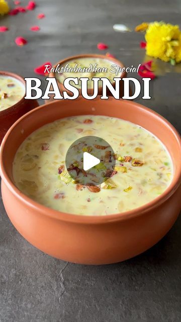 Atithi Sarwade on Instagram: "Basundi🤤 SHARE & SAVE💕 . Follow @bank_of_delish_ for more recipes 💁🏻‍♀️ Try it and let me know🫶🏻 . . Ingredients: 2 tbsp Water 1 litre Full Cream Milk  1/2 tsp Saffron  Some Chopped Almonds, Cashews & Pistachio 3/4 Cup Sugar or as required Enjoy😍 . . . . #IndianFood #VegetarianRecipes#FoodieRecipes #RakshabandhanSpecial #FestiveFood #RakhiSweets #TraditionalIndianSweets #indiandesserts #foodblogger #recipes #foodstagram #yummy" Basundi Recipe, Indian Sweets, Indian Desserts, Food Festival, Cashew, Pistachio, Indian Food Recipes, Food Blogger, Almond