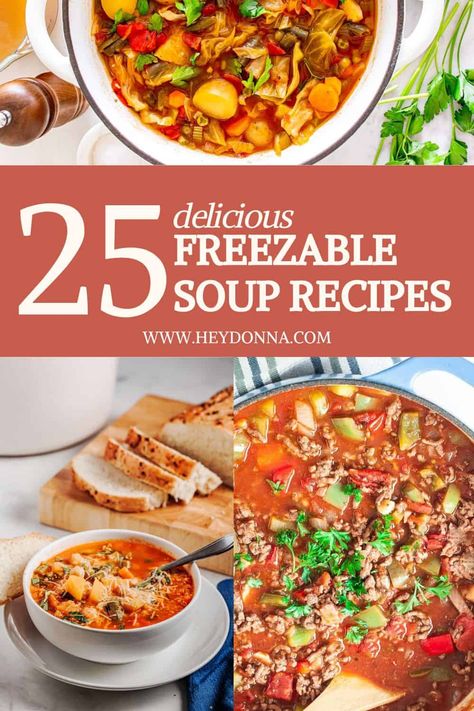 Vegetable Soup Freezer Meal, Easy To Freeze Soups, Soups For Freezer, Easy Freezer Soup Recipes, Healthy Freezer Soups, Freezer Chicken Soup Recipes, Soups To Freeze Best Recipes, Crockpot Soup Freezer Meals, Soup To Freeze Recipes