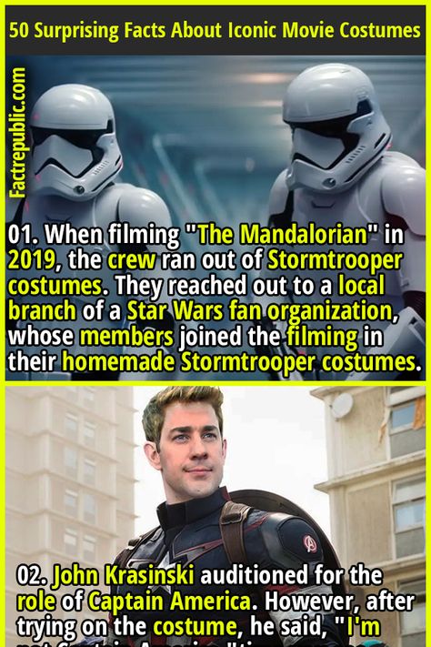 Iconic Movie Costumes, Starwars Fashion, Stormtrooper Costume, Star Wars Icon, Odd Facts, Storm Trooper Costume, Mandalorian Costume, Movie Trivia, Fact Republic