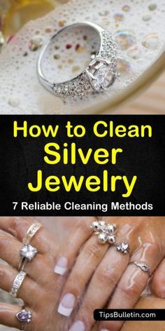 Homemade Jewelry Cleaner, Clean Silver Jewelry, Jewelry Cleaner Diy, Diy Silver Jewelry, Silver Jewelry Cleaner, Silver Jewlery, How To Clean Silver, Clean Sterling Silver, Cleaning Silver Jewelry