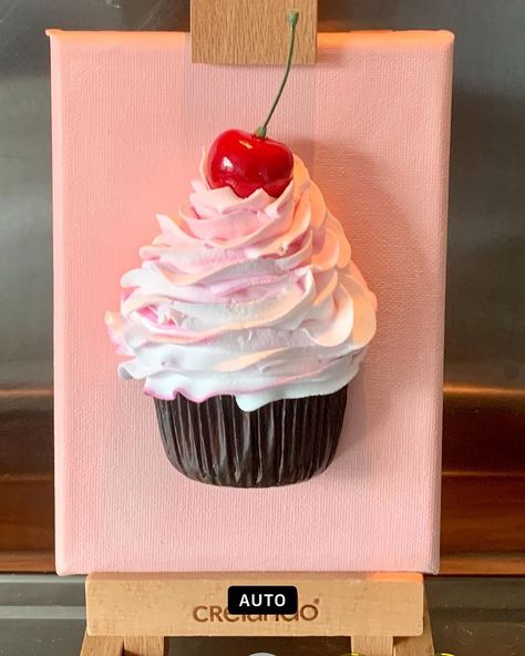 Fake desserts #icecreamsundae #milkshakes #fakesweets #fakecake #fakefood #foodprops #partyideas #photoprops #icecreamparlour #partydecor… | Instagram Dessert Wall Art, Cupcake Painting On Canvas, Diy Food Decor, Food Canvas Painting, Food Props Diy, Candy Wall Art, Cupcake Kitchen Decor, Cupcake Wall Art, 3d Cupcake