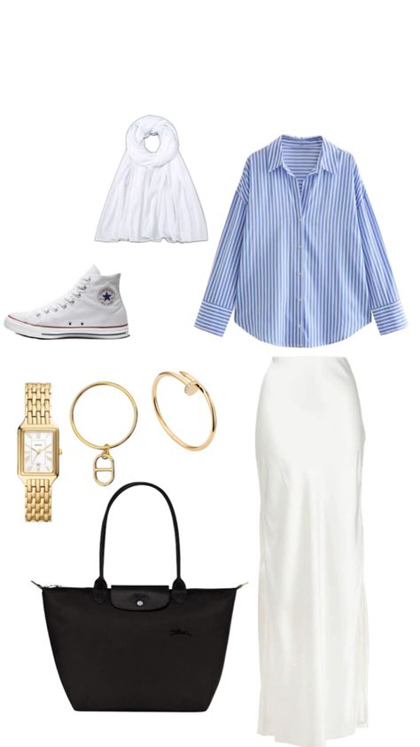 Jupe blanche chemise Outfit Chemise Blanche, Outfit Jupe, Outfit Idea, Ootd, Clothes