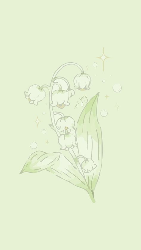 Lily Of The Valley Wallpaper, Lily Of The Valley Art, Case Wallpaper, Water Fairy, Phone Screens, Pretty Stuff, Pastel Yellow, Backgrounds Desktop, Lily Of The Valley