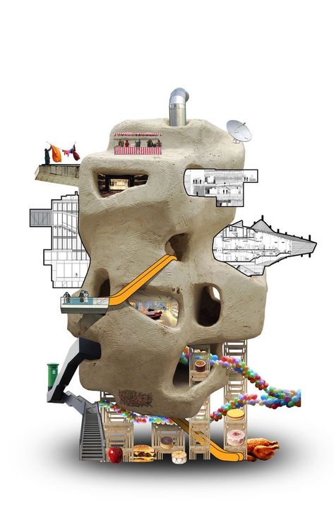 Structural Model Architecture, Architecture Collage Concept, Mixed Media Architecture, Architecture Concept Model, Mises En Page Design Graphique, Architecture Presentation Board, Architecture Concept Diagram, Arch Model, Architectural Models