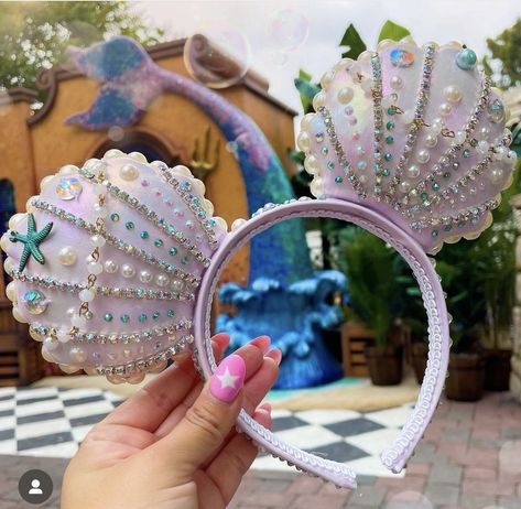 Ariel Ears, Mermaid Ears, Disney Vacation Outfits, Disney Ootd, Disney Fits, Diy Disney Ears, Disneyland Ears, Diy Mickey Ears, Disney Mouse Ears