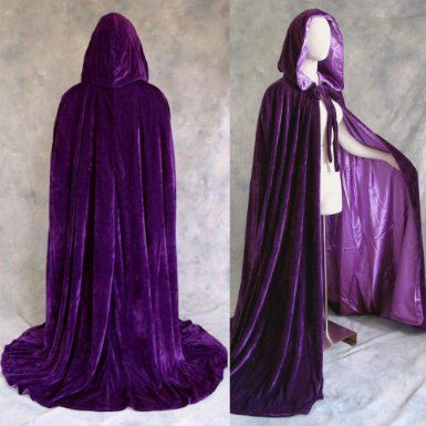 Amazon.com: Lined Purple Velvet Cloak - Medieval Renaissance Victorian Costume Mardi Gras by Artemisia Designs: Clothing Long Hooded Cloak, Vampire Cape, Mantel Cape, Velvet Cloak, Halloween Capes, Medieval Cloak, Wedding Cloak, Cloak Coat, Shawl Wedding