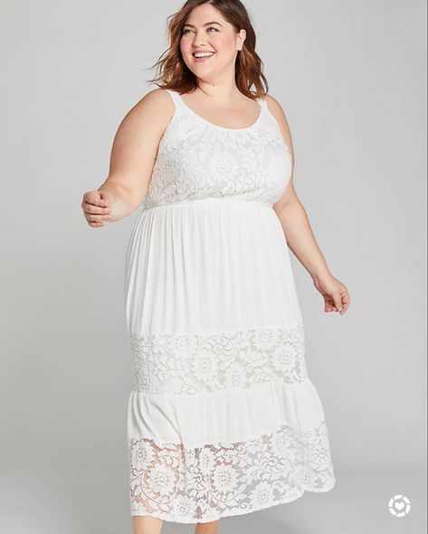 White dresses are one of the top trends of the season, and this one is a beauty! From Lane Bryant plus sizes.🤍  http://liketk.it/2REX5 #liketkit @liketoknow.it #LTKcurves #LTKstyletip #LTKunder100 Lace Sundress, Lane Bryant Dresses, V Neck Midi Dress, Midi Short Sleeve Dress, Lace Inset, Lace Midi, Lace Maxi, Lace Midi Dress, Size 16 Dresses