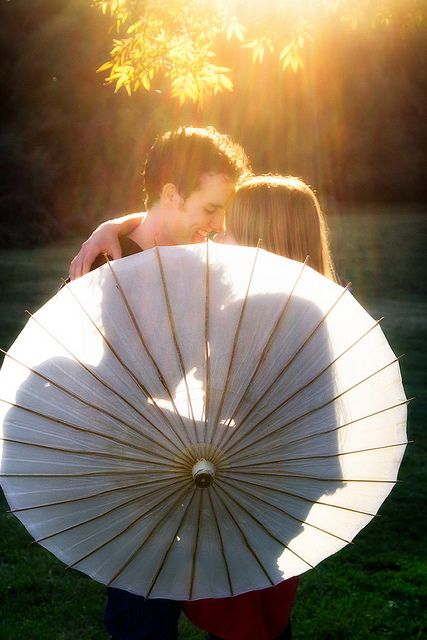 Engaged! {EXPLORED}, via Flickr. Umbrella Wedding Photos, Bump Photography, Bridal Umbrella, Wedding Photography Props, Prom Picture, Paper Parasol, Paper Umbrella, Umbrella Decorations, White Umbrella