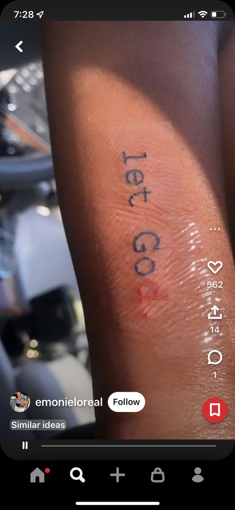 Let God Tattoo, Let It Go Tattoo, Go Tattoo, God Tattoo, God Tattoos, Letting Go Quotes, Go For It Quotes, Leg Tattoos Women, Weird Tattoos