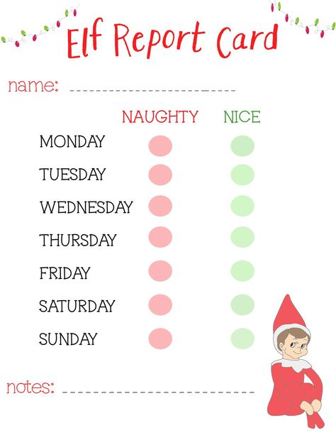 Elf On The Shelf Report Card, Elf Report Card Printable Free, Elf Report Card, Elf Activities, Report Card, Elf On The Shelf, Free Printables, Elf, Christmas Crafts