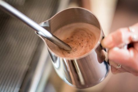 How To Make a Hot Chocolate Using an Espresso Machine - Two Chimps Coffee Espresso Hot Chocolate, Hot Chocolate Machine, Expresso Coffee How To Make, Breville Espresso Machine Recipes, Breville Touch Espresso Machine Recipes, Espresso Maker Recipes, Coffee Machine Recipes, Breville Espresso Machine Tips, Hot Chocolate Espresso