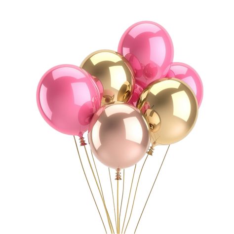 Download Elegant Golden And Pink Ballon Happy AI-Generative for free Pink Balloons Background, Gold Balloon Dog, Pink Metalic Balloons, Pink Helium Balloons, Golden Balloons Png, Heart Tree, Pink Balloons, Logo Banners, Gold Balloons