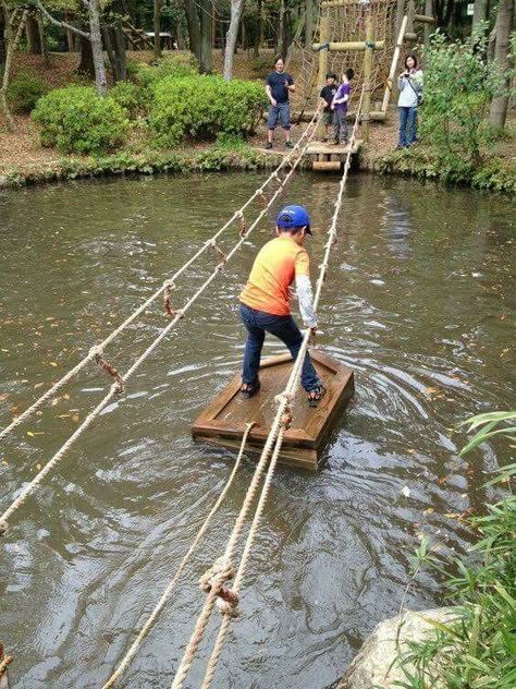 Rope Bridge, Sport Park, Ropes Course, Playground Ideas, Play Ground, Natural Playground, Outdoor Classroom, Backyard Playground, Ninja Warrior