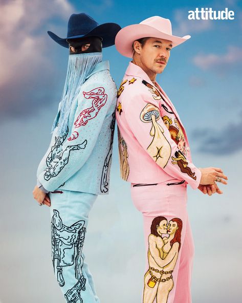 Orville Peck and Diplo on why country is inherently queer - Attitude.co.uk Cowboy Jacket Aesthetic, Gender Moodboard, Country Music Outfit, Orville Peck, Attitude Magazine, Cowboy Fashion, Yee Yee, Cowboy Chic, Carnival Posters